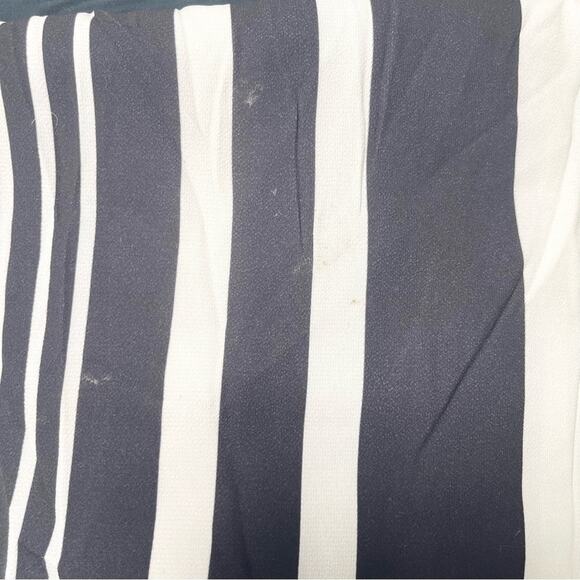 H&M Striped Drawcord Waist Straight Leg Pull-On Pants Black Size 10 - Picture 13 of 14